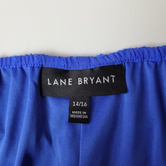 Lane bryant swiss dot blouse blue 14/16 - Picture 5 of 11